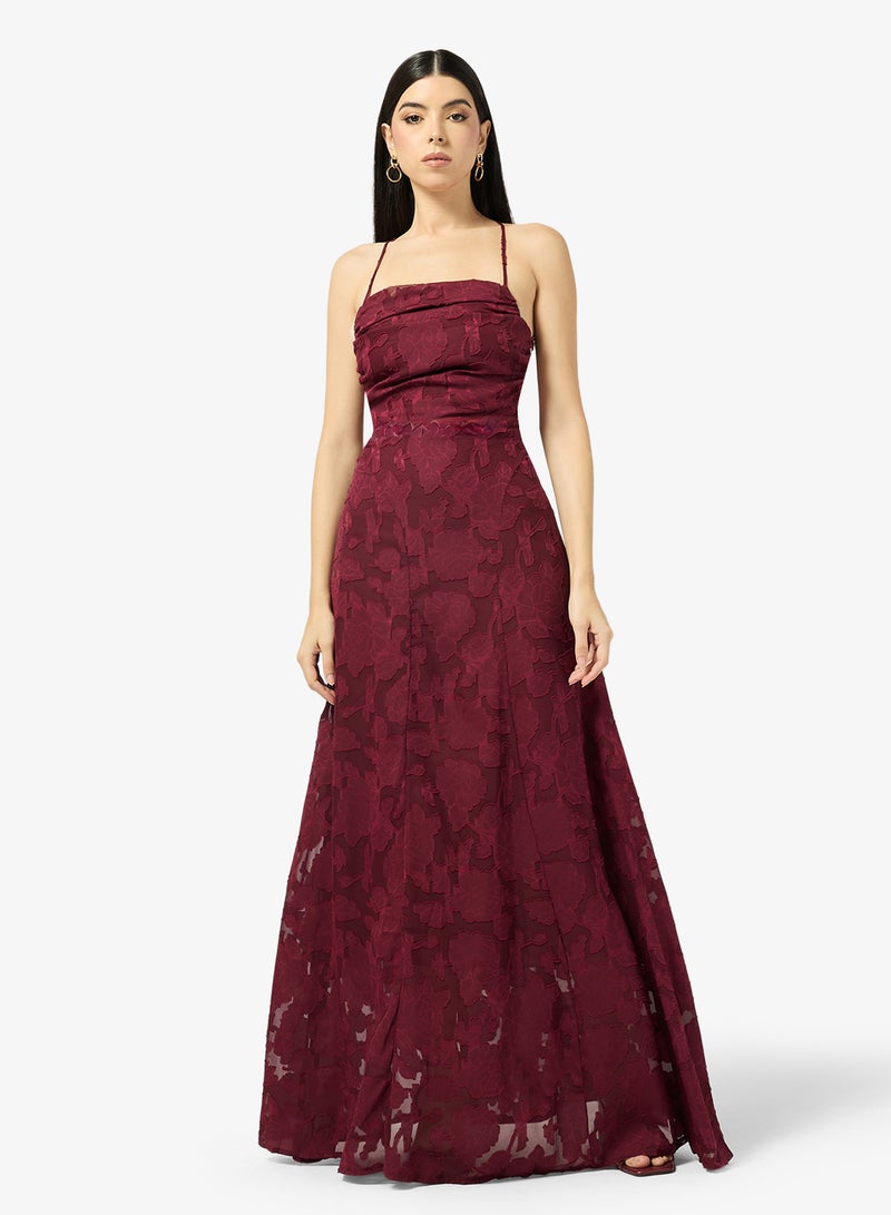 ELLA Lace Dress With Back Tie Up Detail - Image 1